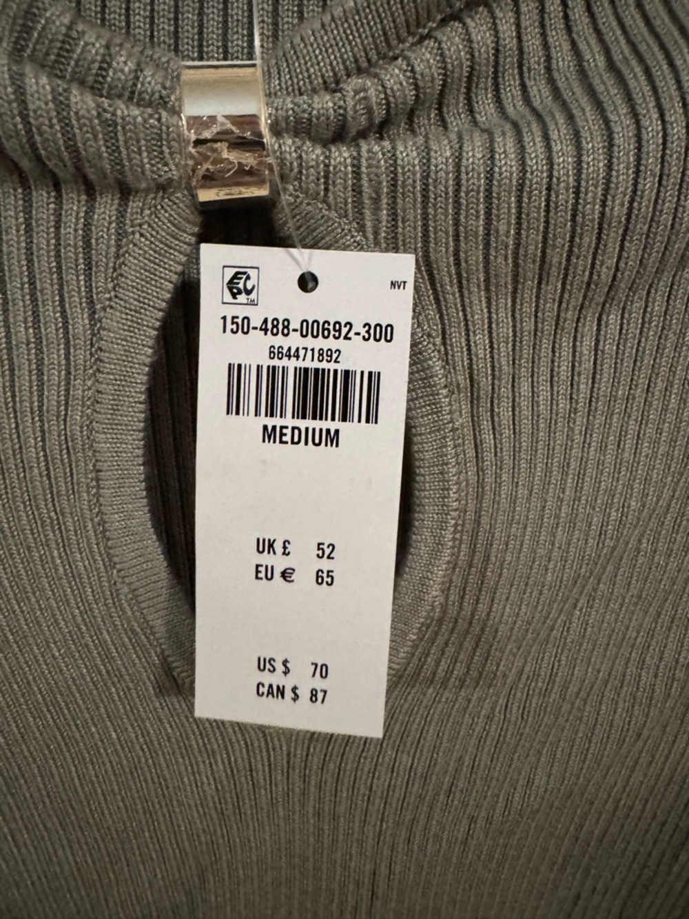 Abercrombie & Fitch Ribbed Keyhole Sweaters - Olive Green & Raspberry - Picture 4 of 8